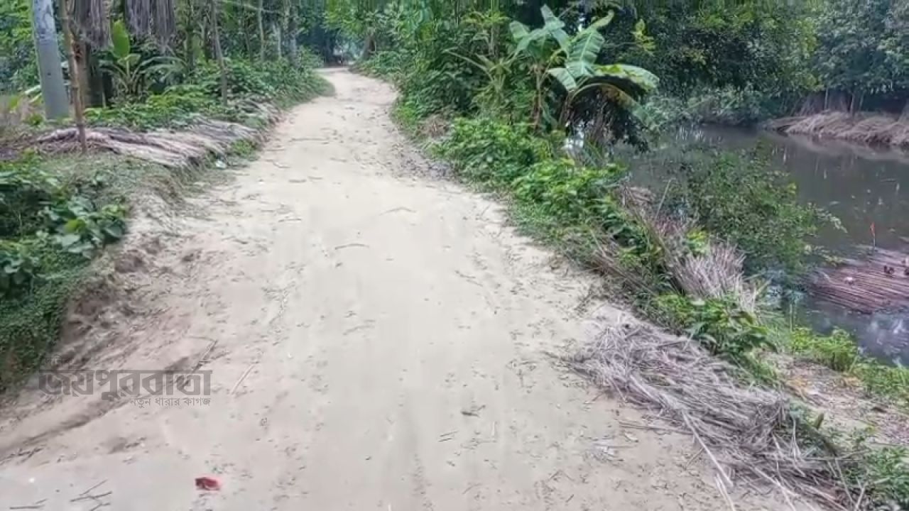মান্দায় দেড় কিলোমিটার সড়কের বেহাল দশা,সংস্কারের দাবি